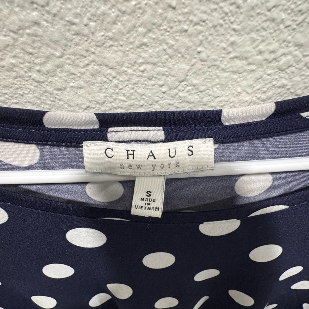 Chaus Navy Polka Dot Top size S